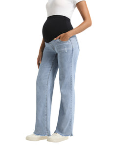 Women's Straight Leg Maternity  Denim Pants