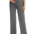 Black_Melange_Gray_Maternity_Pants_Front_View
