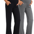 Black_Melange_Gray_Maternity_Pants_side_View