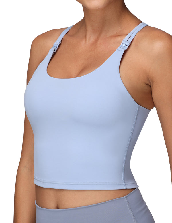 Light Blue Breastfeeding Nursing TankTops  side View