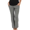 Melange_Gray_Maternity_Work_Pants_front_View