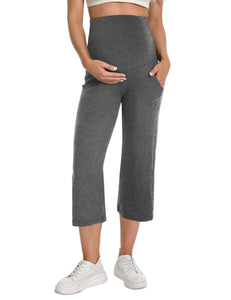 Melange_Gray_Maternity_Pants_Front_View
