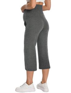 Melange_Gray_Maternity_Pants_back_View
