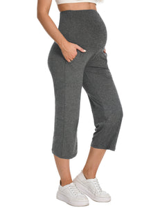 Melange_Gray_Maternity_Pants_side_View