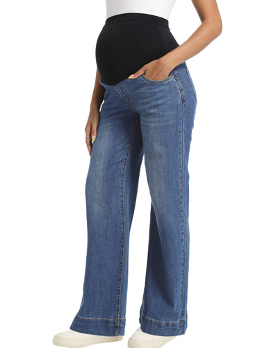 Comfort Fit Belly Wide Leg Jean