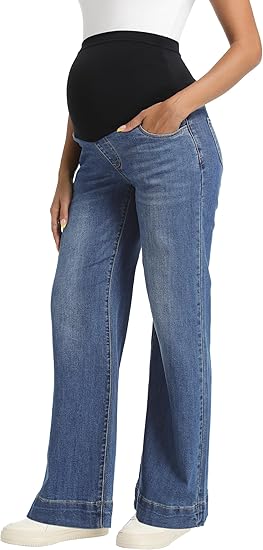 Dark Blue Maternity Pants - Side View