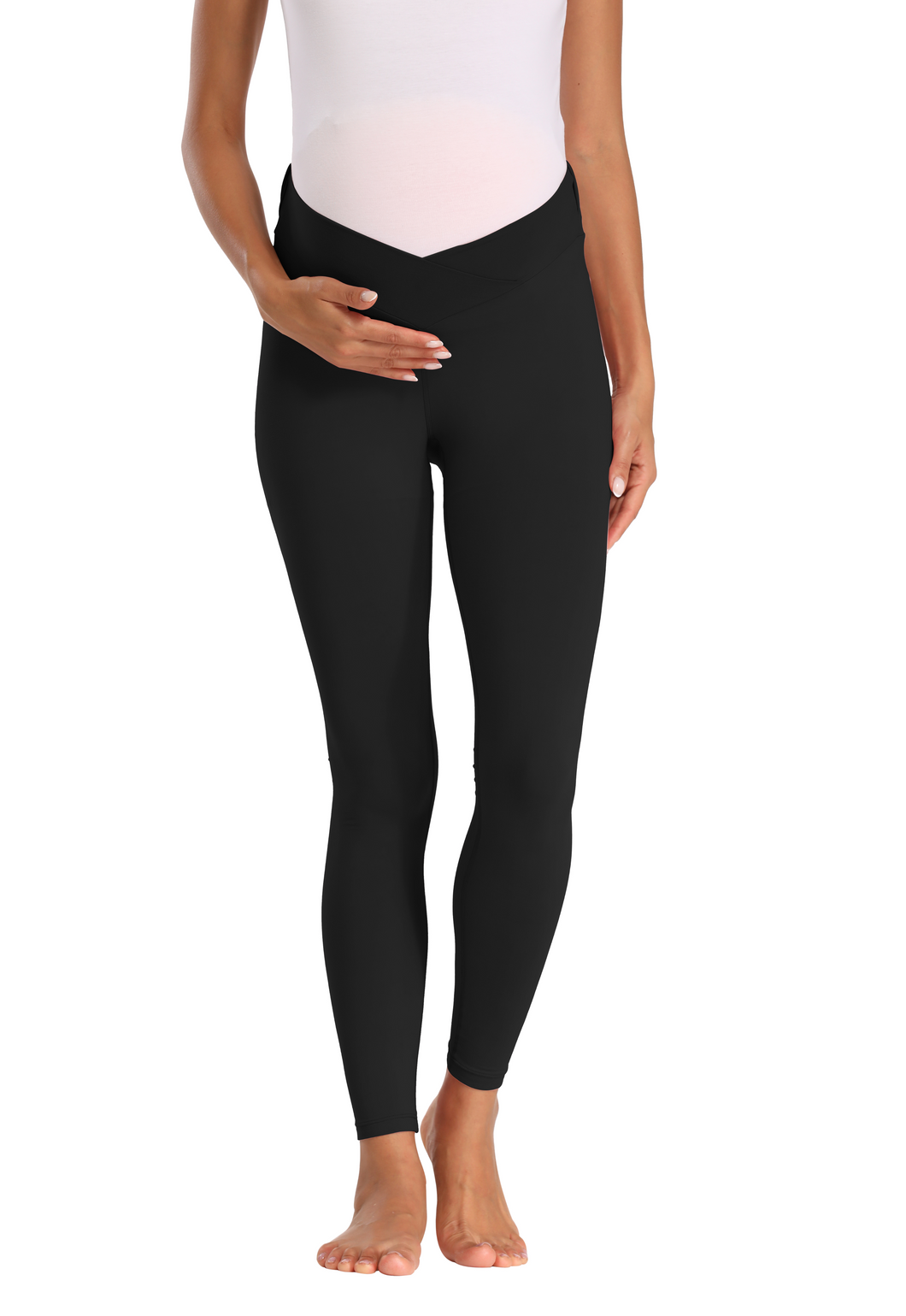 Black-Maternity-Leggings-front-View