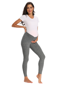 Melange_Gray_Maternity_Leggings_comfort_fit