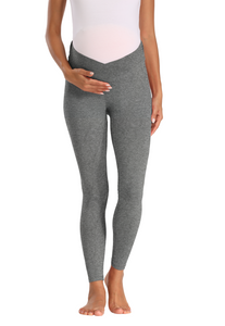 Melange_Gray_Maternity_Leggings_front_View