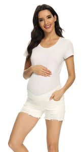 White_Maternity_Short_comfort_fit