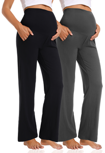 Black&Gray_Maternity_Pants_Side_View