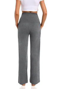 Black_Melange_Gray_Maternity_Pants_back_View