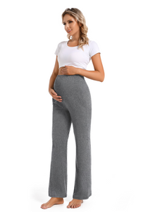 Black_Melange_Gray_Maternity_Pants_comfort_fit