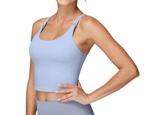 Light Blue Breastfeeding Nursing TankTops  side View2