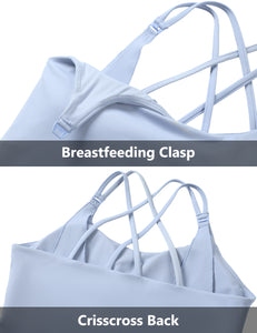Light Blue Breastfeeding Nursing TankTops detail View